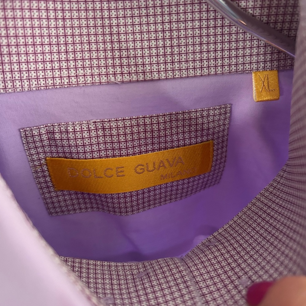 Dolce Guava Purple Checkered Shirt XL